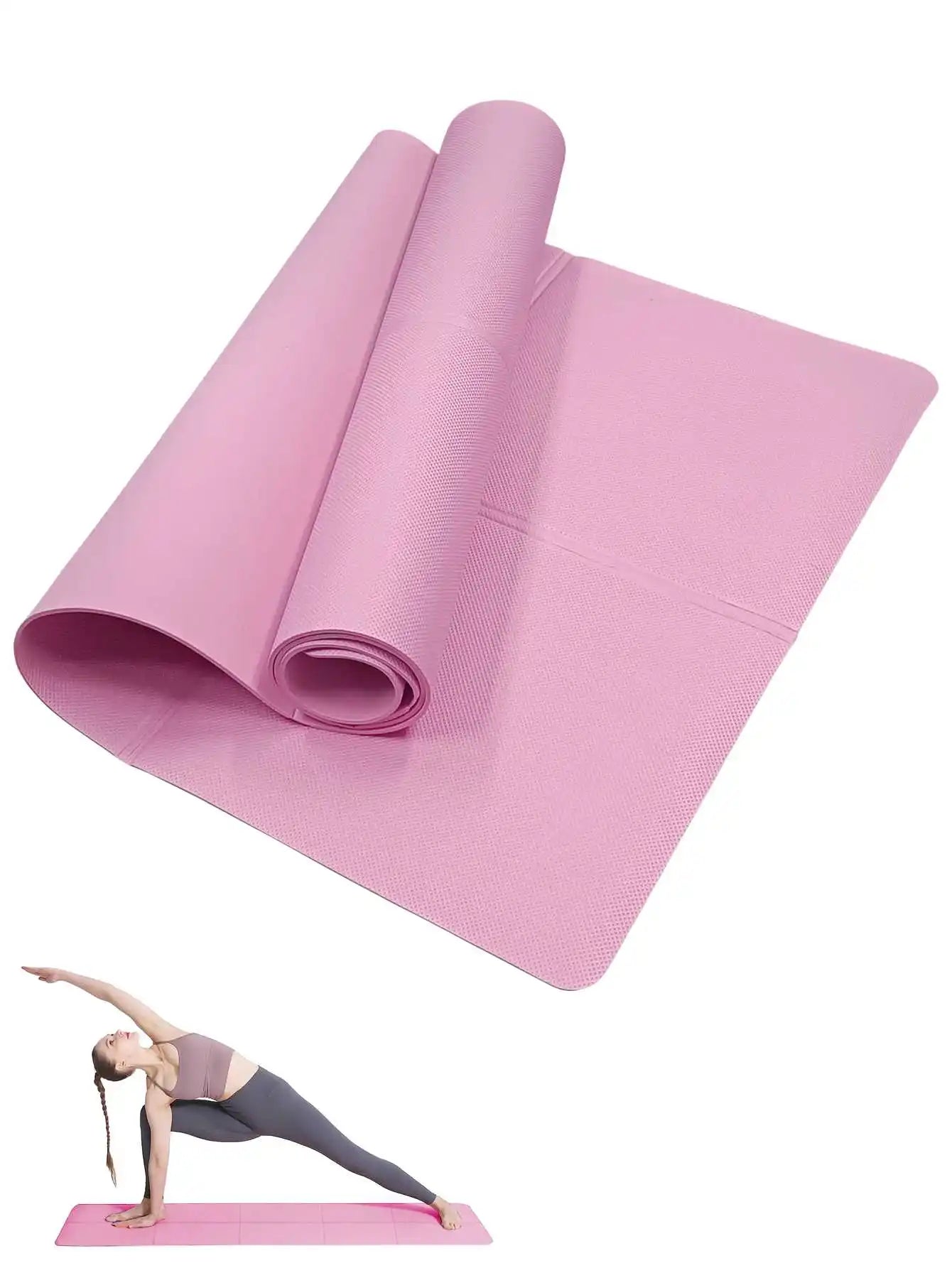 Yoga Mat Pilates Fitness Mat 3/4/6mm Thicknes Non Slip Yoga Cushion Travel Fitness Exercise Pad for Women Home Gym Floor Workout - Smarsty
