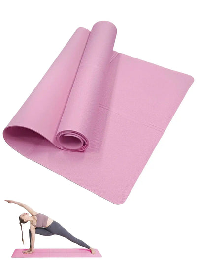 Yoga Mat Pilates Fitness Mat 3/4/6mm Thicknes Non Slip Yoga Cushion Travel Fitness Exercise Pad for Women Home Gym Floor Workout - Smarsty