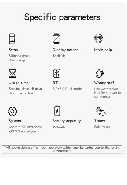 Bluetooth Smart Watch with Touch Call and Fitness Tracker - Smarsty