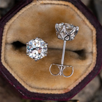 Moissanite Stud Earrings Sterling Silver VVS D Sparkle - Smarsty