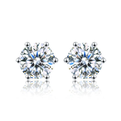 D Color Certified Moissanite Stud Earrings 925 Sterling - Smarsty