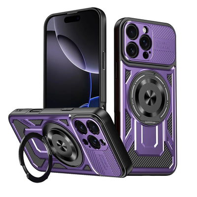 360° Rotatable Magnetic Phone Case for iPhone 16 15 14 13 12 11 Pro Max With Kickstand Shockproof Anti-Drop Cover for Magsafe
