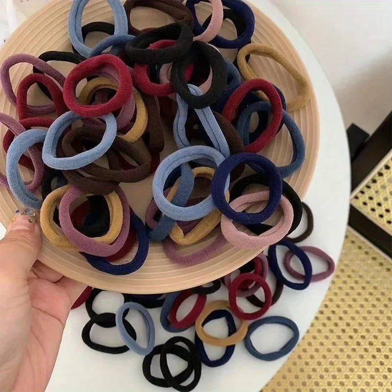 50 Pack Nylon Scrunchies Soft Stretchy No Damage Hold - Smarsty