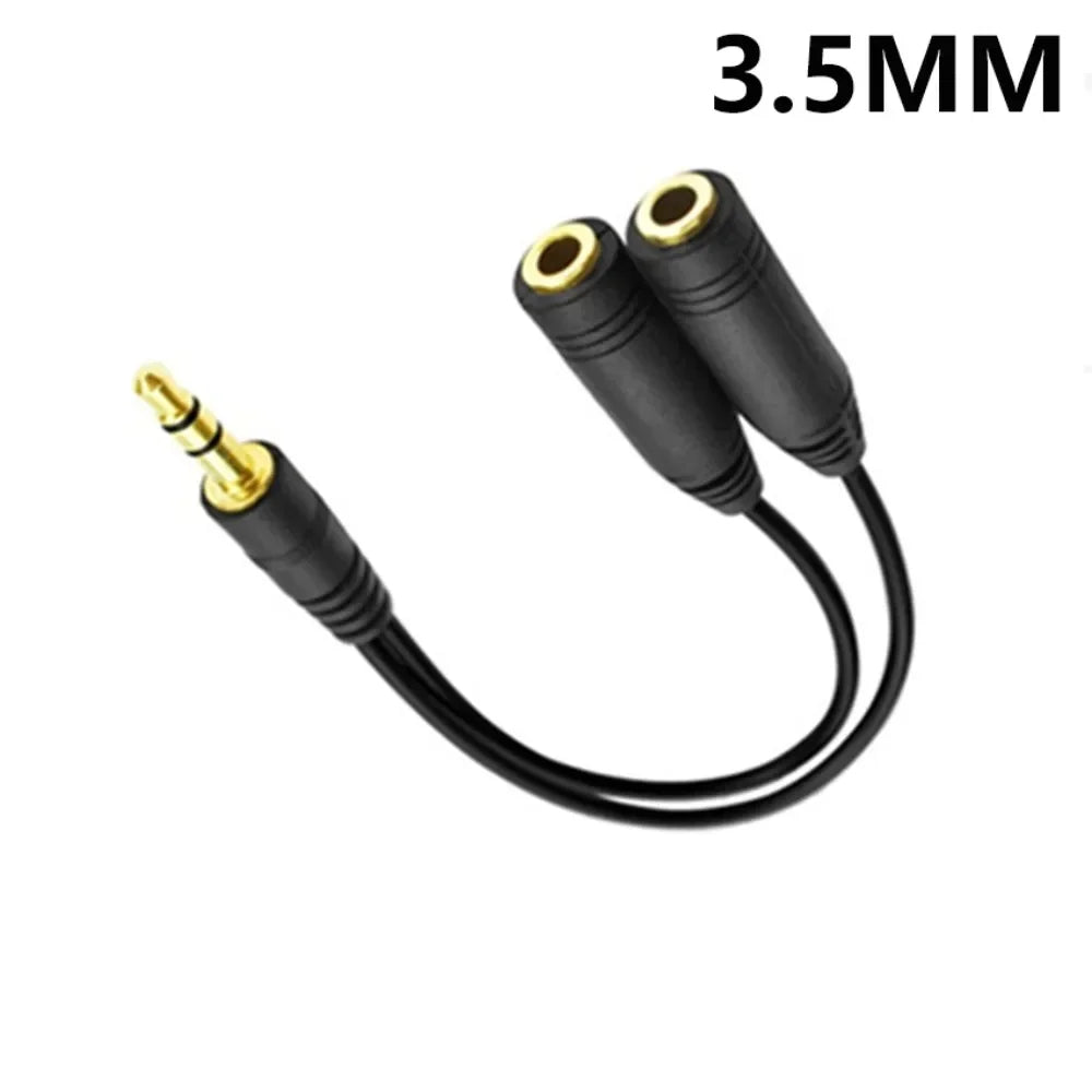 Dual Female Audio Cable Y Splitter For Headphones - Smarsty