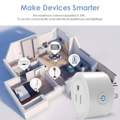 Tuya Smart Wifi Plug US Standard Wireless Outlet 10A Remote Control Smart Home Appliances Work With Alexa Google Home - Smarsty