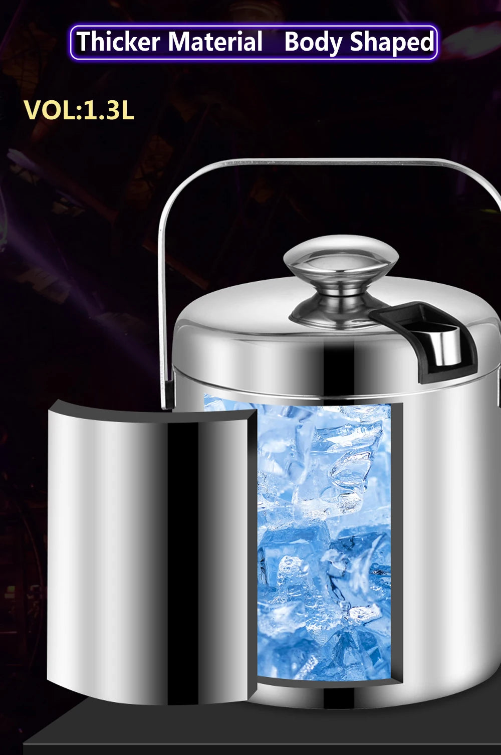 Portable Stainless Steel Ice Bucket for Outdoor Parties - Smarsty