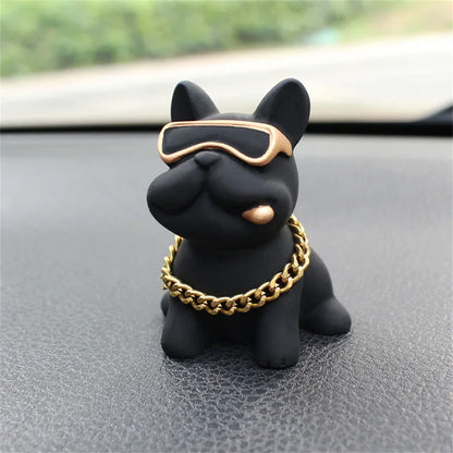 Wear Resistant Bulldog Resin Car Dashboard Ornament - Smarsty
