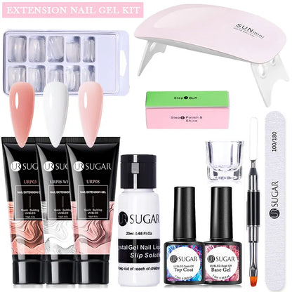 Nude Glitter Gel Nail Polish Kit for Long-Lasting Manicure - Smarsty