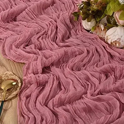 Pink Cheesecloth Table Runner for Romantic Weddings - Smarsty