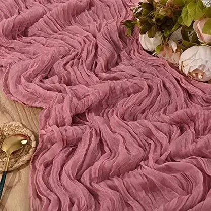 Pink Cheesecloth Table Runner for Romantic Weddings - Smarsty