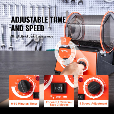 SucceBuy 3kg 5kg Rotary Tumbler Surface Polisher Jewelry Drum Polishing Machine Gem DIY Mini-Tumbler Finishing Tools - Smarsty
