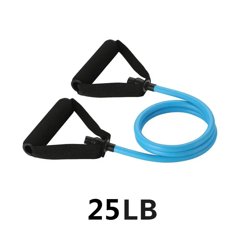 5 Levels  Elastic Band With Handles Yoga Pull Rope Elastic Gym Fitness Exercise Tube Band For Home Workouts Strength Training