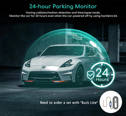 4K Dash Cam With Rearview Mirror Display and GPS WiFi - Smarsty