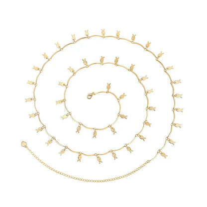Versatile Peach Heart Body Chain for Summer Beach - Smarsty