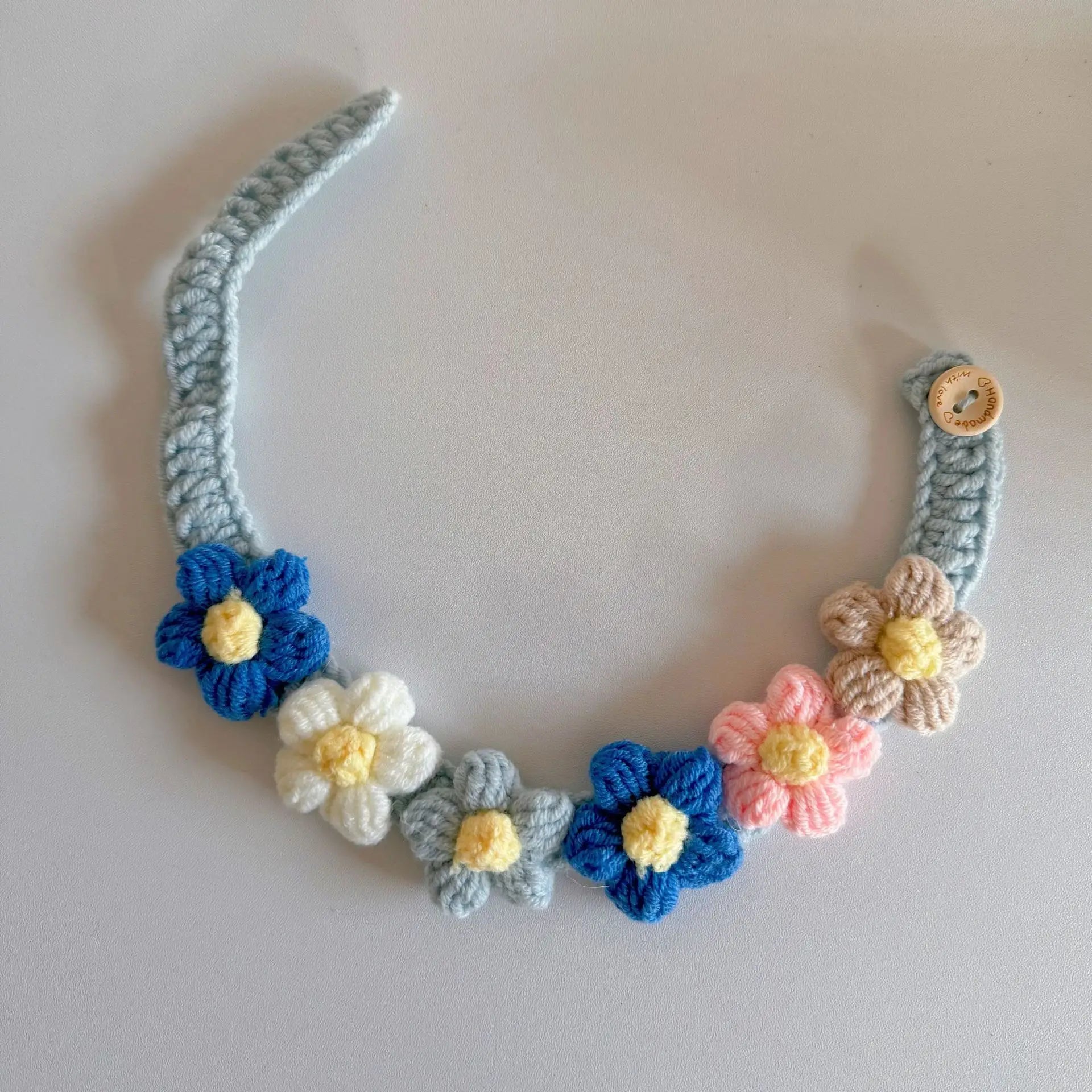 Blue and White Cat Flower Bib Collar for Pets - Smarsty
