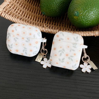 Flower Print Silicone Case For Apple AirPods 4 With Keychain - Smarsty