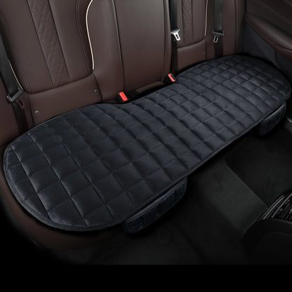 Plush Plaid Winter Car Seat Cushion With Storage Bag - Smarsty