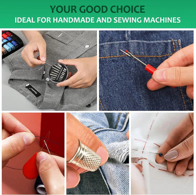 Sewing Kit Complete Set with Threads Needles Scissors Tape Measure Buttons and More for DIY Handcraft Projects Home and Travel - Smarsty