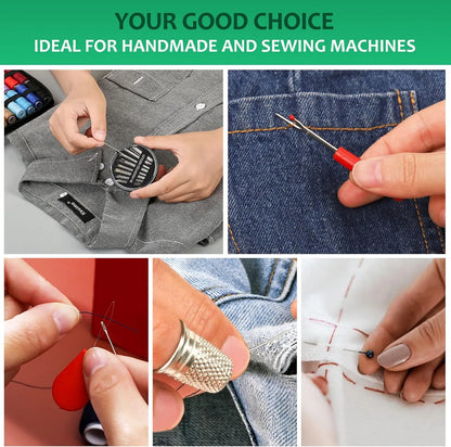 Sewing Kit Complete Set with Threads Needles Scissors Tape Measure Buttons and More for DIY Handcraft Projects Home and Travel - Smarsty