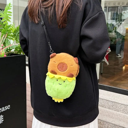 Capybara Plush Cartoon Shoulder Bag Large Capacity Unisex - Smarsty