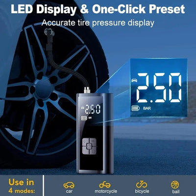 EAFC Portable Tire Inflator Rechargeable Electric Inflator For Car Bicycle Digital Air Compressor Football Ball Inflator Pump - Smarsty