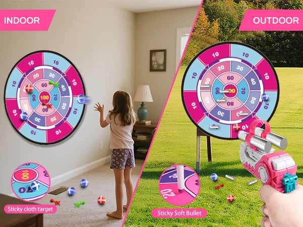 VATOS Night-Light Bow Arrow Guns Toy For Girls Archery Stand Target Board Indoor Outdoor Game Toys Kids Christmas Birthday Gift