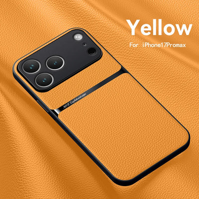 Amour Leather Phone Case For iPhone 17 16 13 12 11 Pro Max 16E Matte Cases For iPhone 17 Air 15 14 Pro Max 16 Plus Back Cover - Smarsty