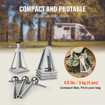 SucceBuy 4 Pack RV Stabilizer Jack 6000 Lbs Aluminum RV Leveling Jack Stack Jacks for RV Travel Trailer Camper Single Screw Jack