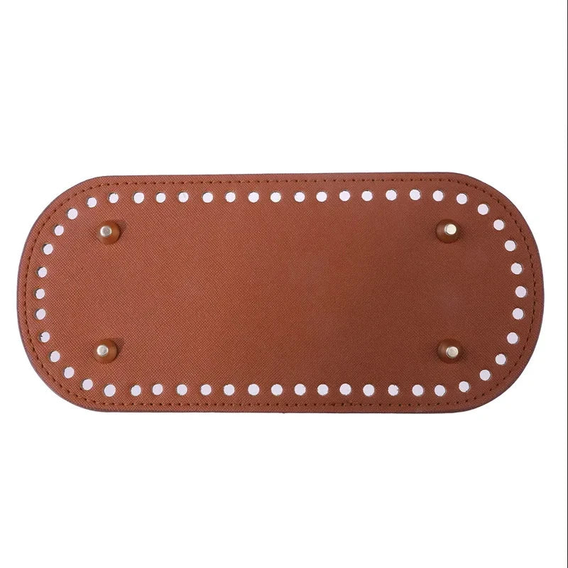 22x10cm Long Bottom for Knitted Bag PU leather Bag Base Handmade Bottom With Holes Diy Crochet Bag Bottom accessories - Smarsty