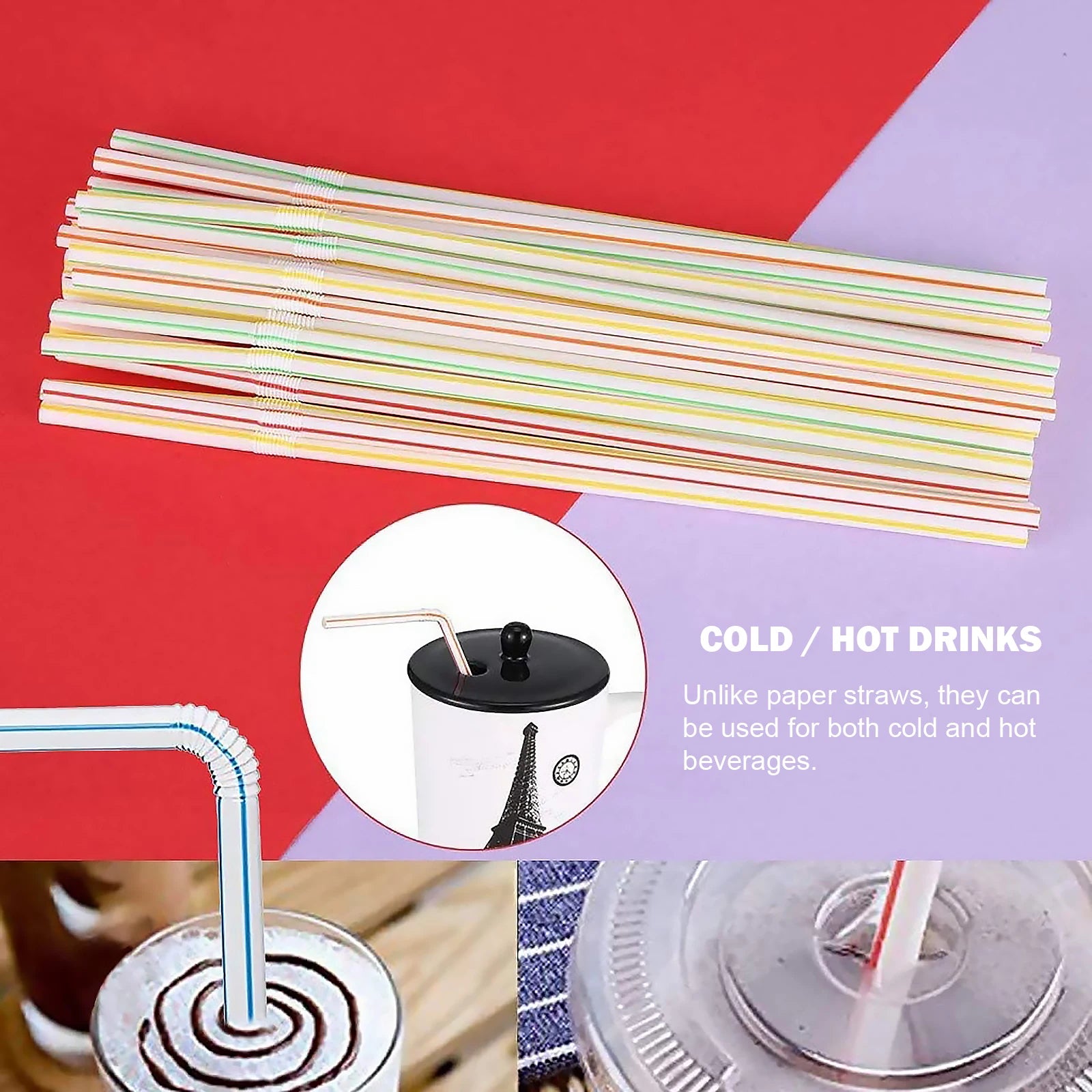 Colorful Flexible Plastic Drinking Straws for Parties - Smarsty