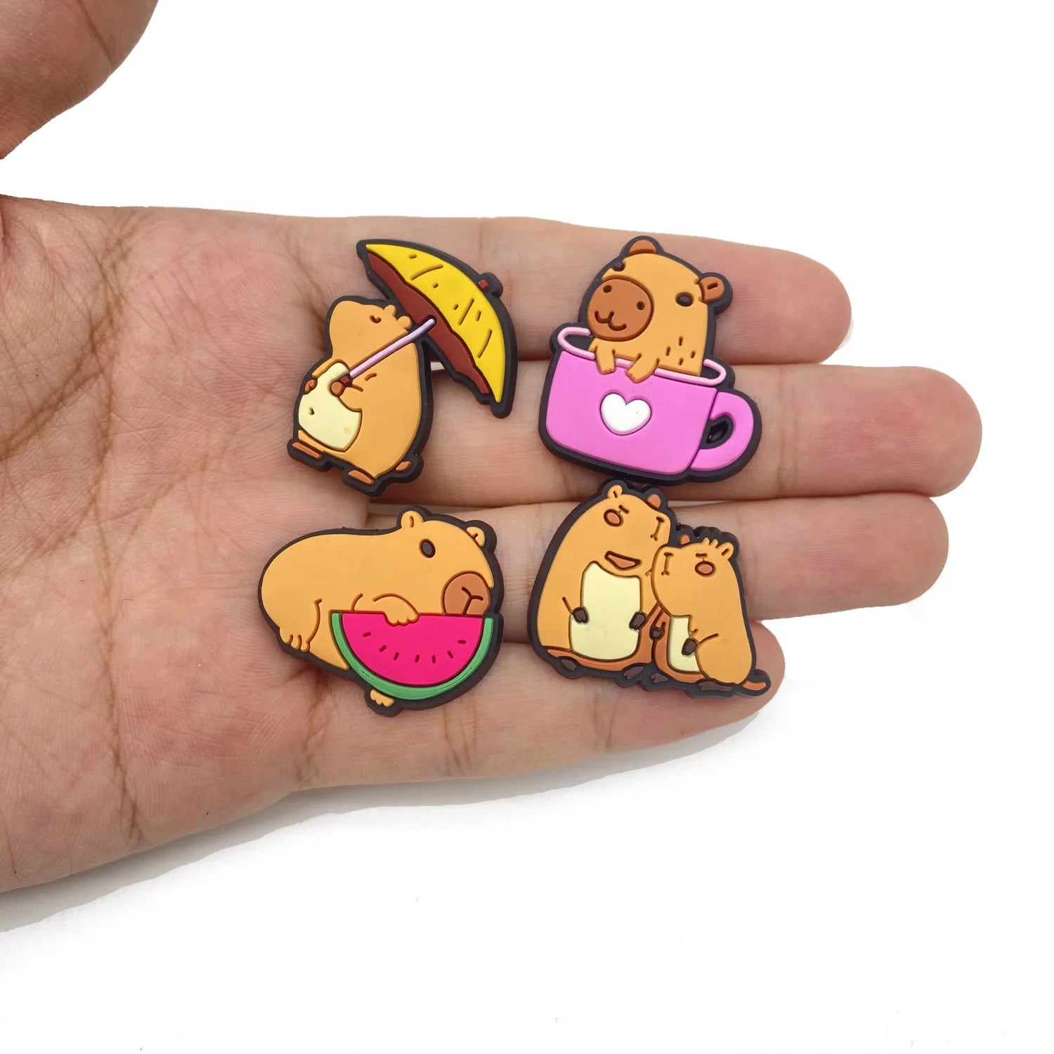 20Pcs Capybara Series Shoe Charms For Slides Sandals, PVC Shoe Decorations Accessories For Christmas Birthday Gift Party Favor