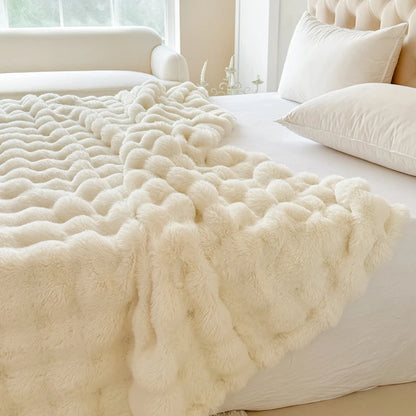 Double-Layer Rabbit Fur Blanket for Comfortable Summer Use - Smarsty