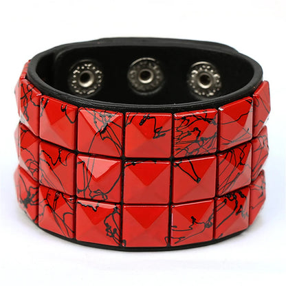 Unisex PU Leather Punk Bracelet With Spikes And Skull - Smarsty