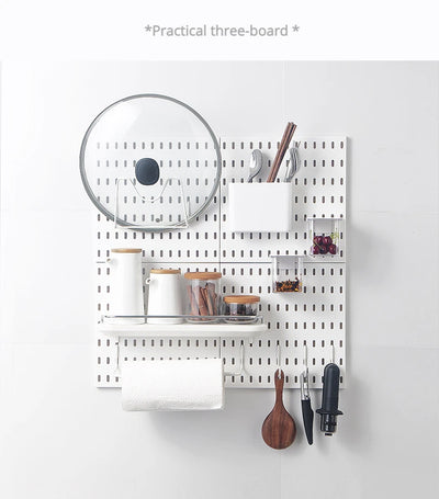 New DIY Pegboard Accessories Hanging Shelf Storage Hooks Wall Organizer No Punching Crafts Organization For Garage Kitchen Room by Smarsty