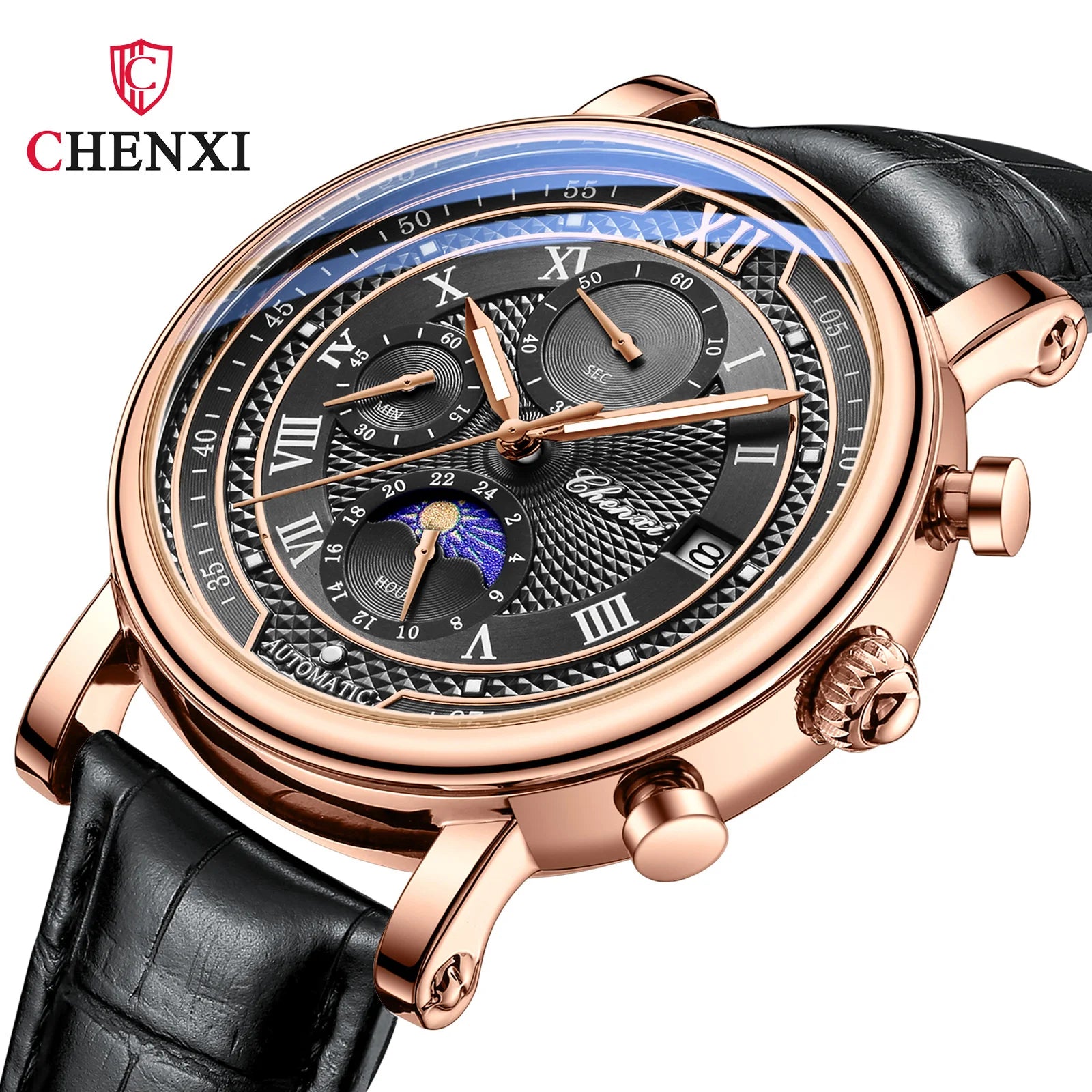 Chenxi Leather Chronograph Quartz Watch for Men - Smarsty