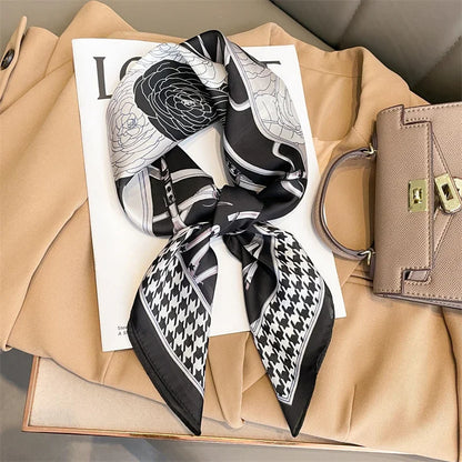 Luxury Women Silk Leopard Print Scarf Soft Satin Wrap - Smarsty