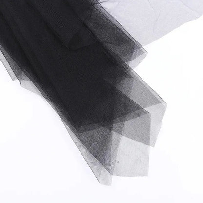 Sexy Net Yarn High-Waisted Irregular Skirt for Women Summer New European and American Gothic Style Versatile Casual Skirts - Smarsty