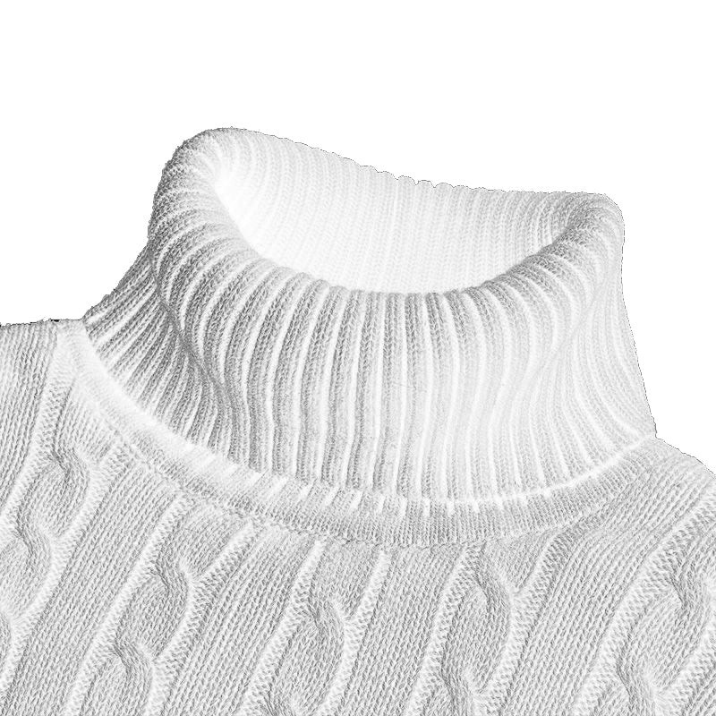New Turtleneck Sweater Casual Men's Rollneck Knitted Sweater Keep Warm Men Jumper Woolen Sweater - Smarsty