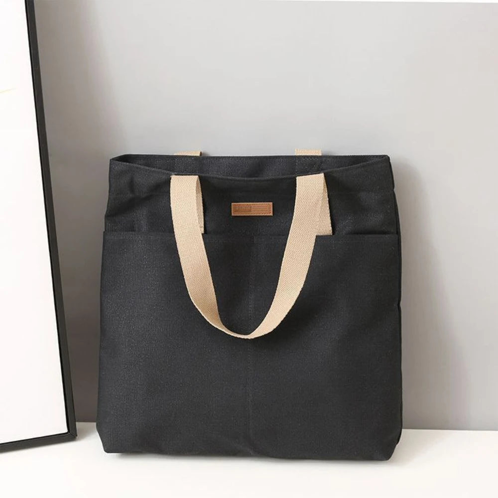Canvas Tote Bag Large Capacity Womens Handbag For Commuting - Smarsty