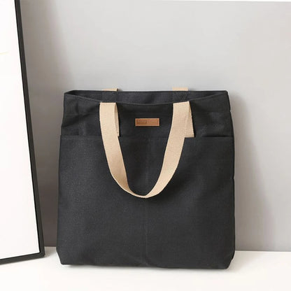 Canvas Tote Bag Large Capacity Womens Handbag For Commuting - Smarsty