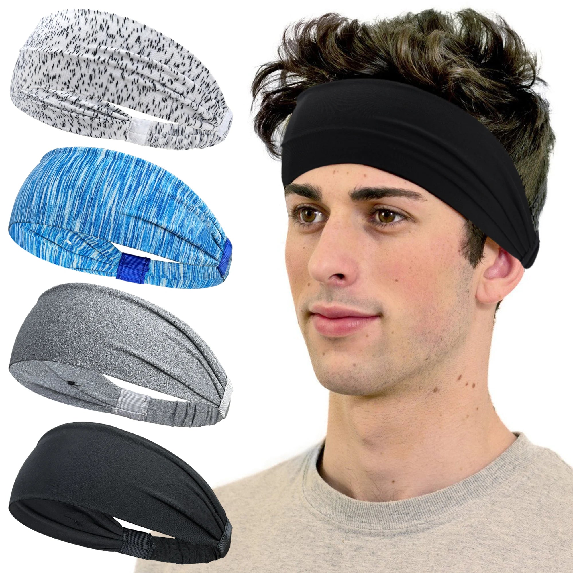 Sports Headbands Soft Elastic Sweatbands Moisture Wicking - Smarsty