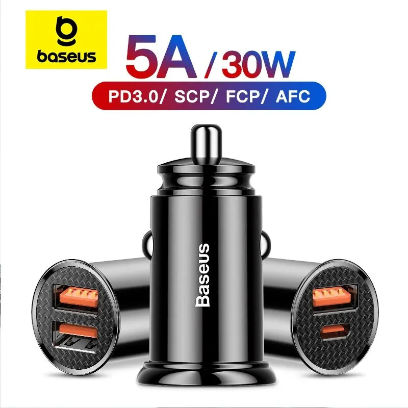 30W USB Car Charger FastCharge QC 4.0 USB PD TypeC - Smarsty