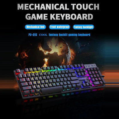 Backlit Mechanical Keyboard Gaming Set With Mouse Bundle