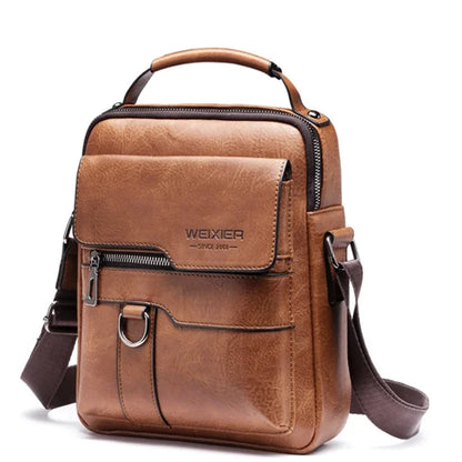 Mens PU Leather Shoulder Bag Crossbody for Travel Everyday - Smarsty