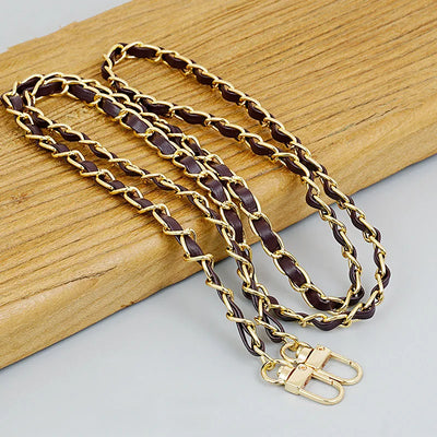 PU Leather Metal Chain Accessories Crossbody Shoulder Portable Wrist Bag Chain Strap Replacement Luggage Accessories Versatile - Smarsty