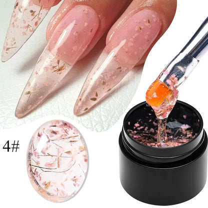 Pink Dried Flower Gel Nail Polish for Fairy Nail Art - Smarsty