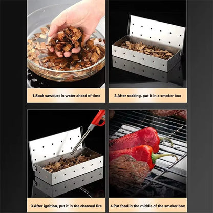 Stainless Steel Smoker Box for Flavorful BBQ Grilling - Smarsty