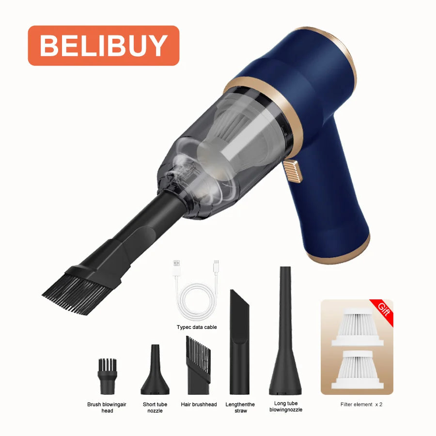 new Car vacuum cleaner household appliances portable battery long life powerful vacuum cleaner suitable for cleaning car debris - Smarsty