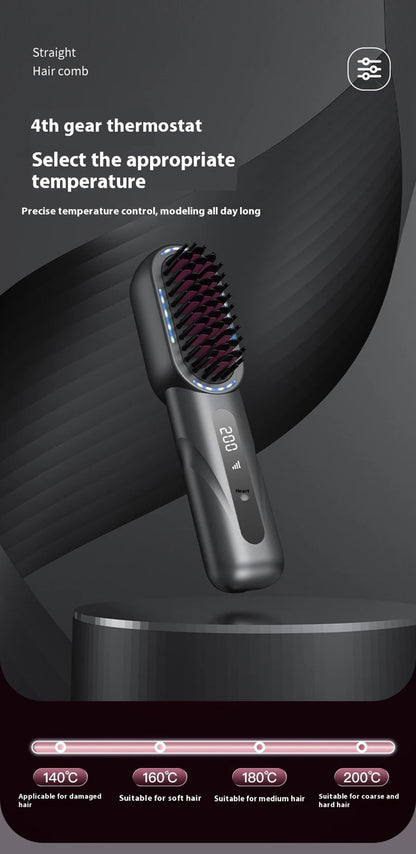Wireless Hair Straightener Comb with Negative Ions - Smarsty