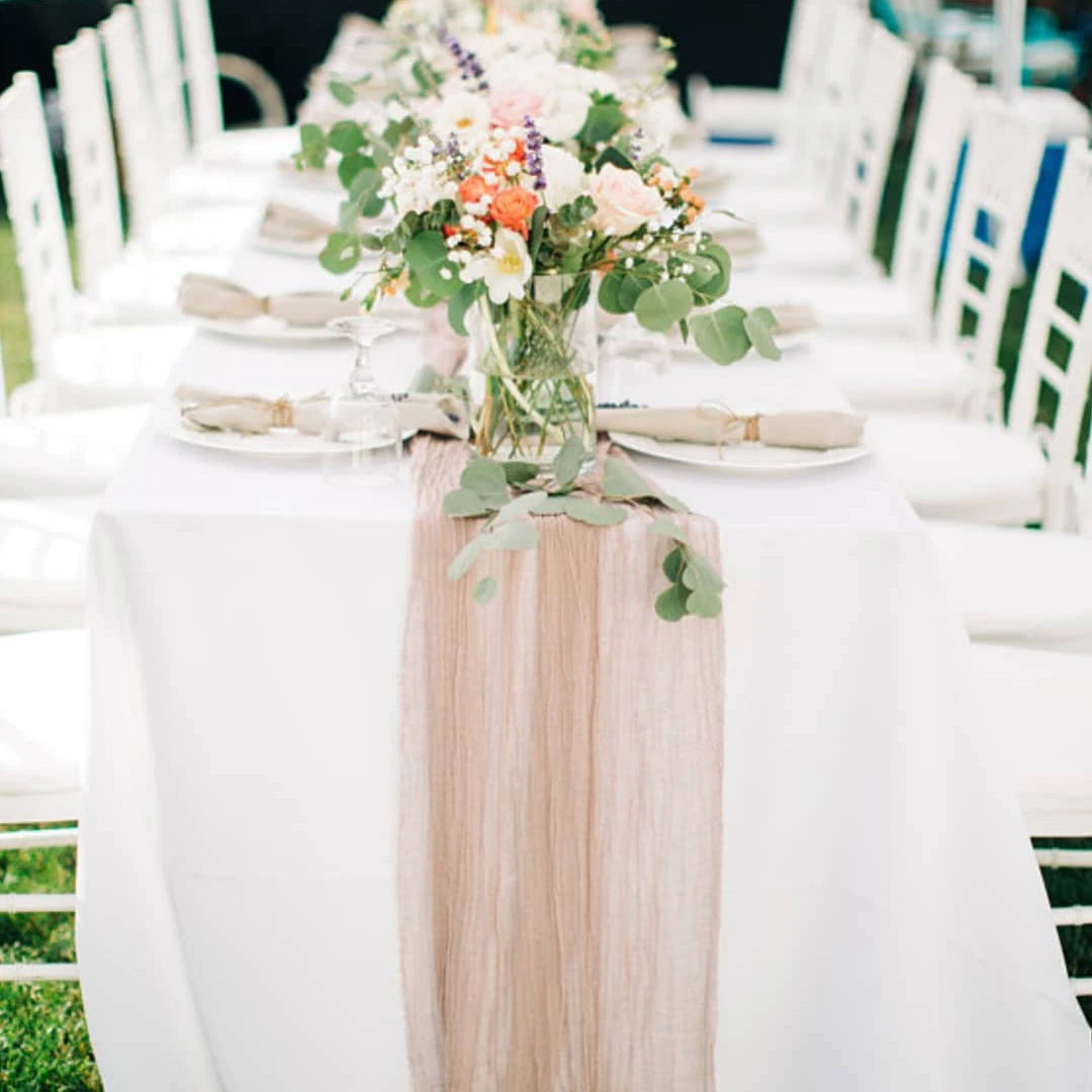 Semi-Sheer Gauze Table Runner for Elegant Events - Smarsty